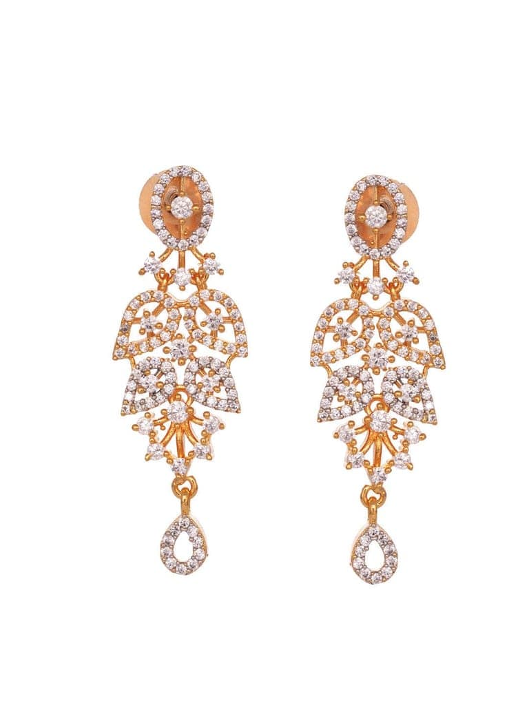 Gold Played AD Studded Statement Floral Jewellery Set view 7