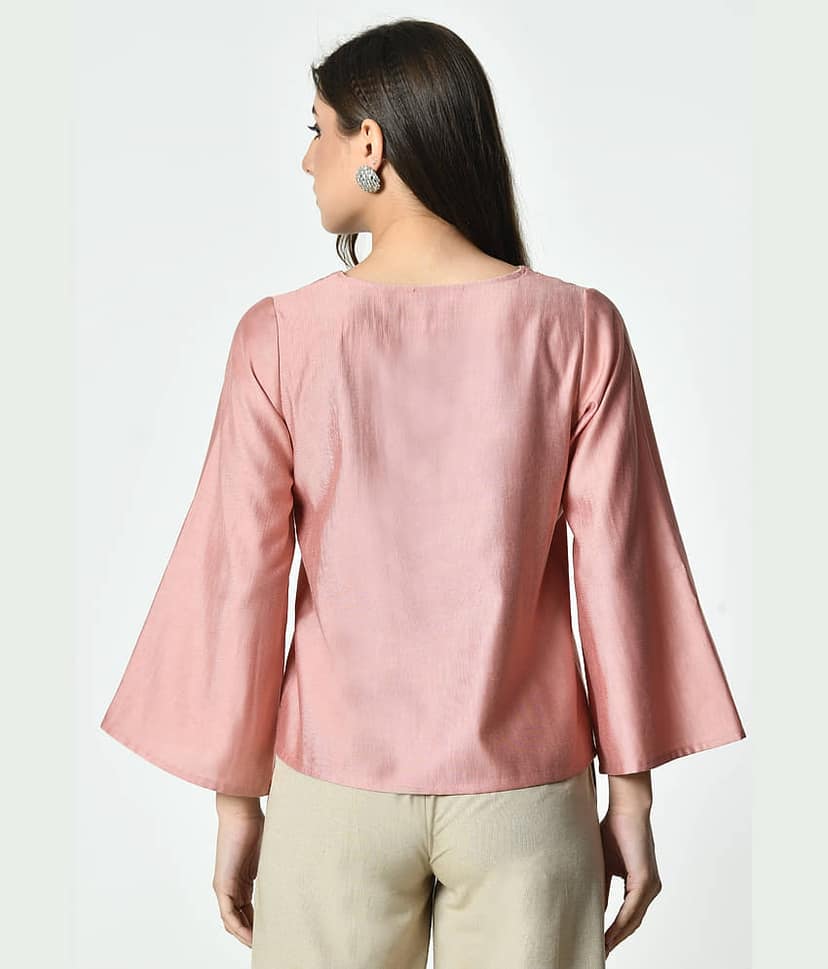 ALL WAYS YOU Women's Silk Regular Top ( Pink ) view 2