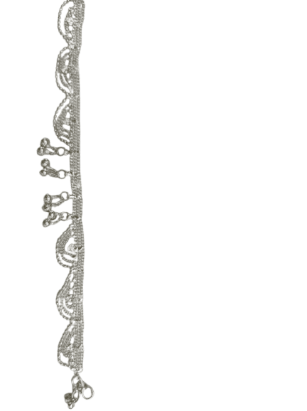 Silver Anklets with Dangling Charms view 3
