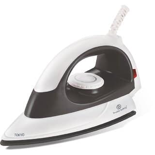 Double Safety Tokyo 1000W Dry Iron with Non-Stick Soleplate Coating | Lightweight Iron (White)