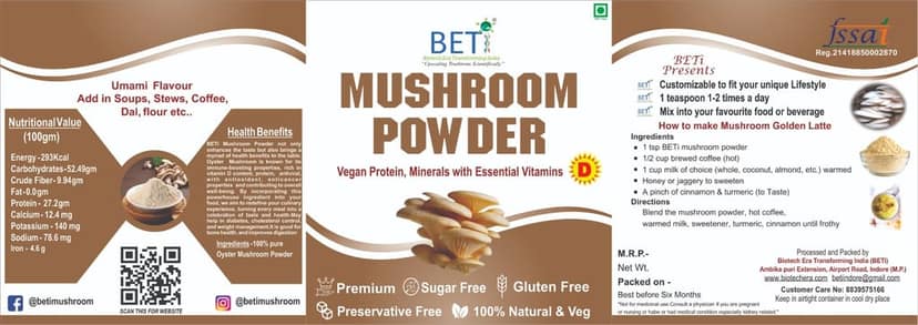 BETi : Oyster Mushroom Powder : 90 gms view 2