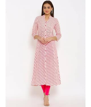 NeshamaKurti - Pink Rayon Women's A-line Kurti ( Pack of 1 )