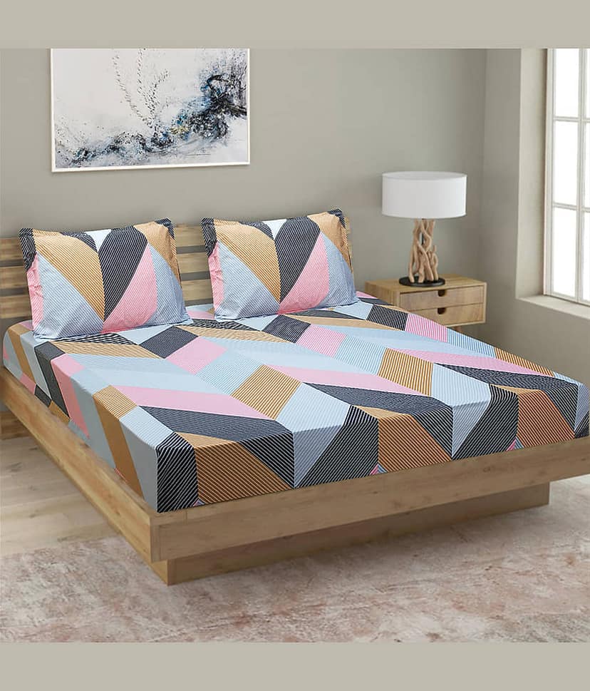 Home Candy Cotton King Bedsheet ( Light Grey )