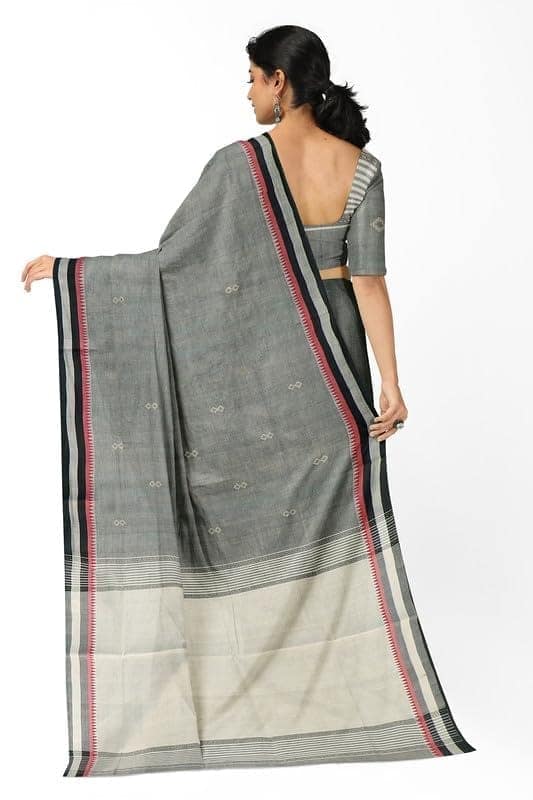 APCO Handloom - Women's Rahajmundry Pure Cotton Grey Handloom Saree (Angara Handloom Saree) 65 view 3