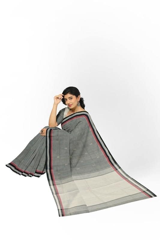 APCO Handloom - Women's Rahajmundry Pure Cotton Grey Handloom Saree (Angara Handloom Saree) 65 view 4