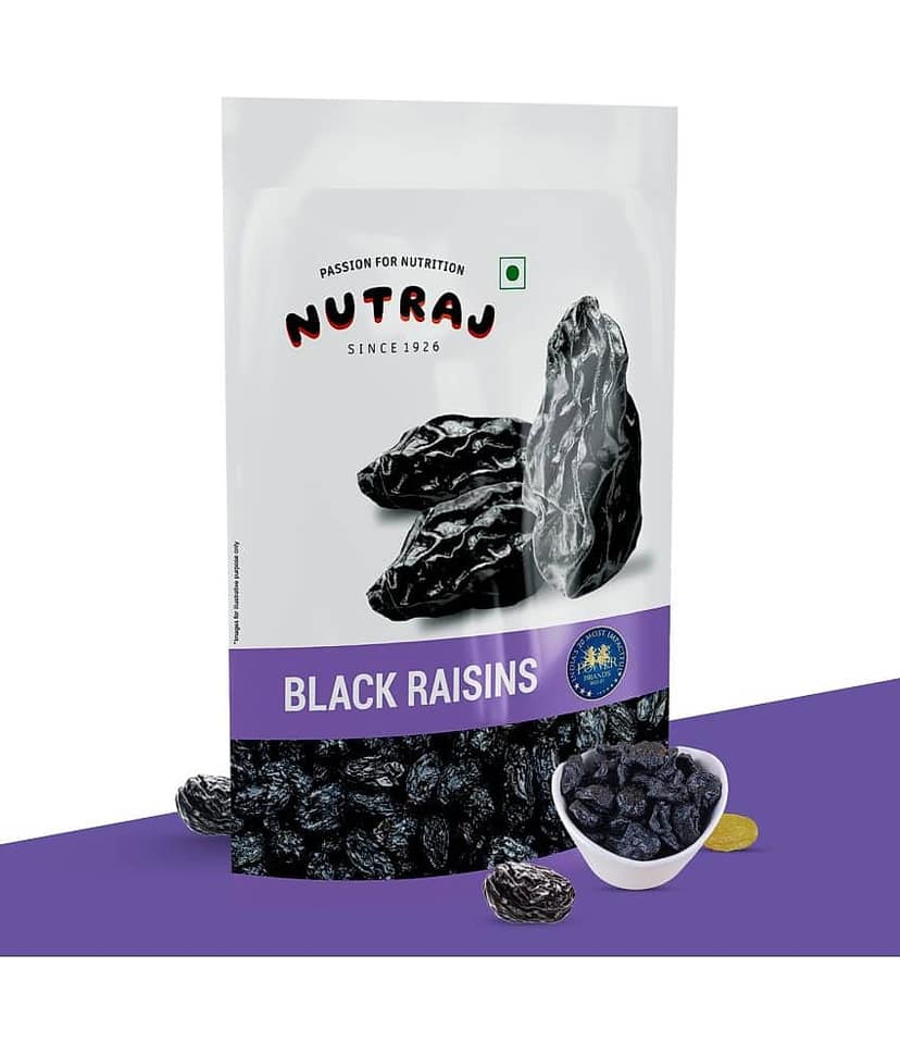 Nutraj Black Raisins 1 Kg (200g X 5), Seedless Black Raisins, Kali Kismish view 2