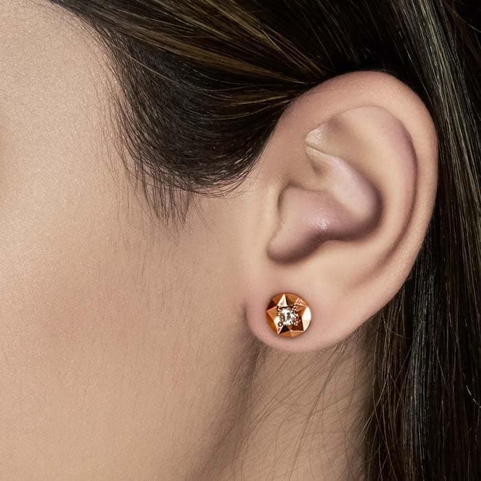 Rose Gold Gemisphere Earrings view 2