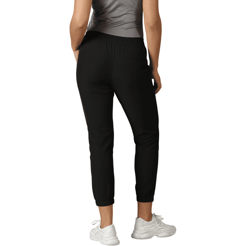DOMIN8 Women's Elastic waist Solid Training Black Track Pants with Pockets view 5