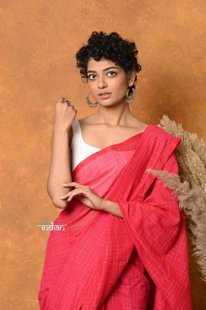 Mastaani ~ Mul Cotton Khadi Design Handloom Woven Saree - Pink view 4