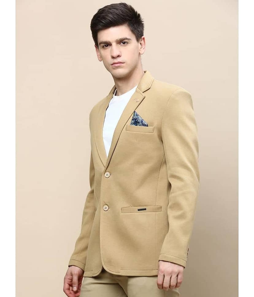 Showoff Cotton Blend Men's Blazer - Khaki ( Pack of 1 ) view 3