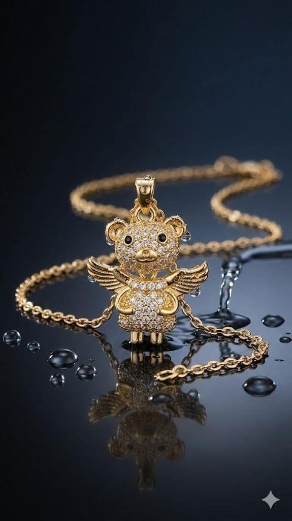 GemGleam Crystal Pendant Chain Necklace | Gold Plated Chain with Locket for Women | Waterproof - Anti-Tarnish | Hypoallergenic | Skin Friendly | Lightweight - Gift for Wife, Girlfriend, Friend view 3