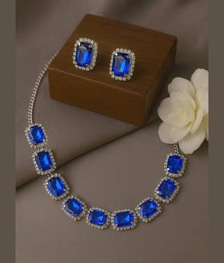SHANKHRAJ MA LL Pink Metal Necklace Set ( Pack of 1 )