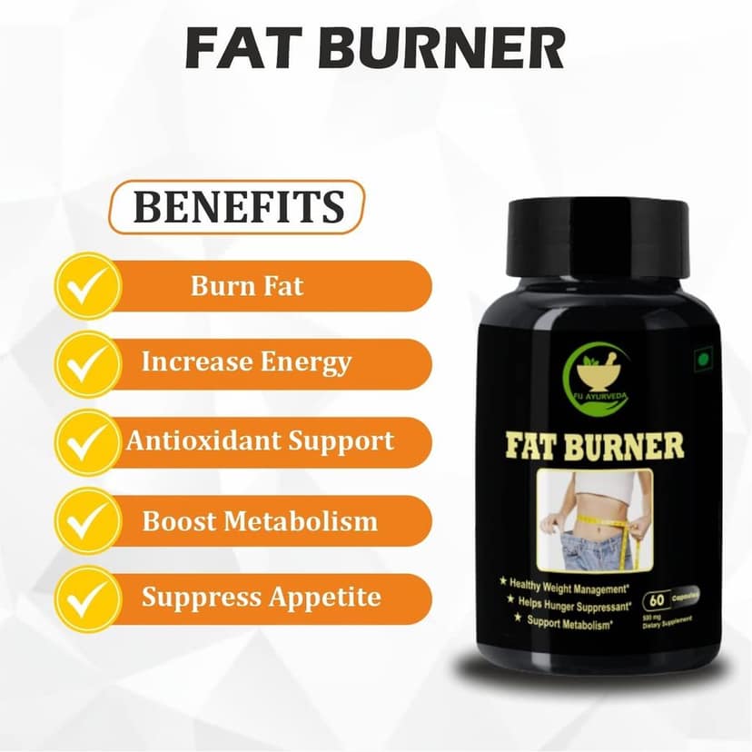 FIJ AYURVEDA Fat Burner Capsule Helps in Hunger Suppressant & Weight Management Supplement for Men & Women � 500mg 60 Capsules view 2