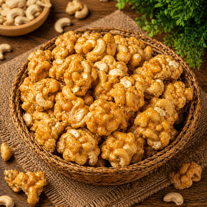 Cashew Caramel Indian Sweet (500g) | Rich Cashews & Authentic Sweetness | Party Snack & Gifting