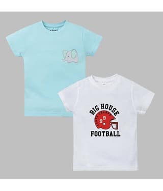 ETCHED DESIGN Pack of 1 Boys Cotton T-Shirt ( Multicolor )