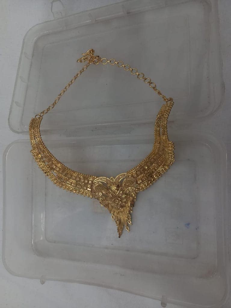 Bridal Gold Plated Necklace Set with Earrings for Women view 4
