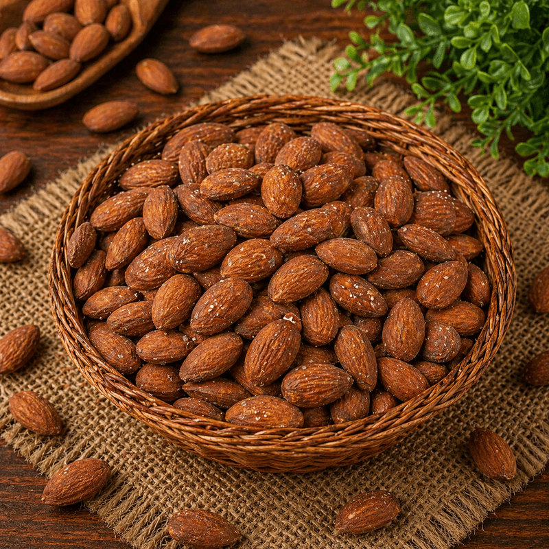 Roasted and Salted Almonds (1kg) | Premium Quality Nuts | Healthy Savory Snack