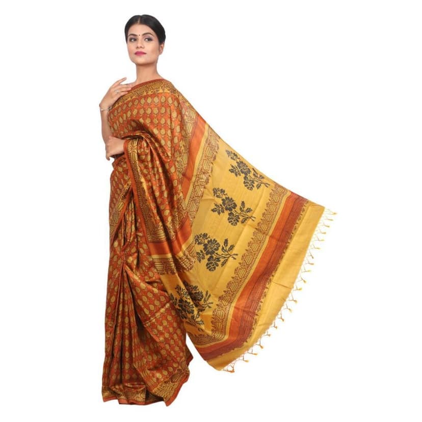 HANDLOOM KOSA SAREE WITH BLOUSE (SKU - 3H0212120422 SAREE- 227) view 2
