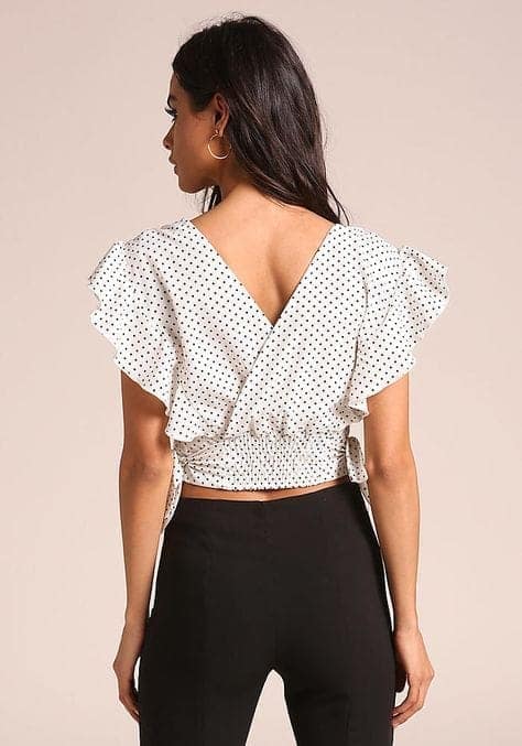Elchic Ruffle Sleeves Polka Dot Top view 2