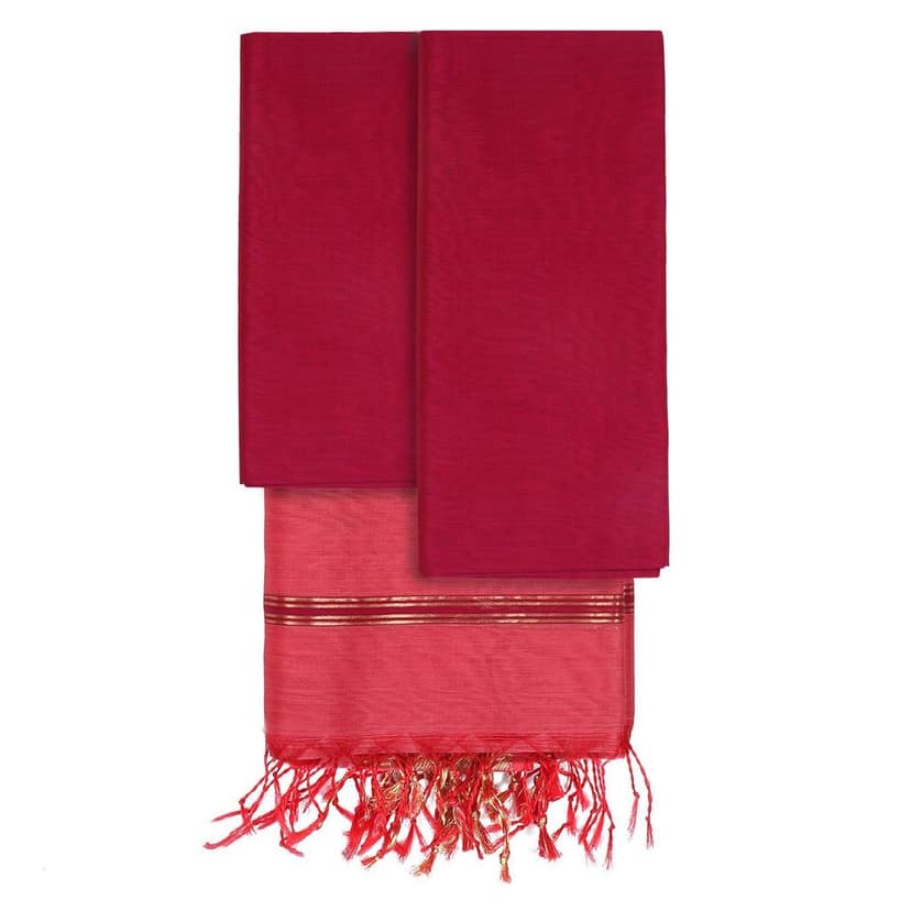 HANDLOOM MAHESHAWRI TRADITIONAL 02 PCS SUIT (SKU - 3S0102050422 Suit 168) view 2