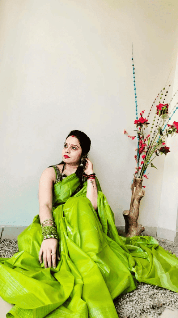 Katan Sap Green Silk Saree Weaving Design with Blouse-1831 view 4