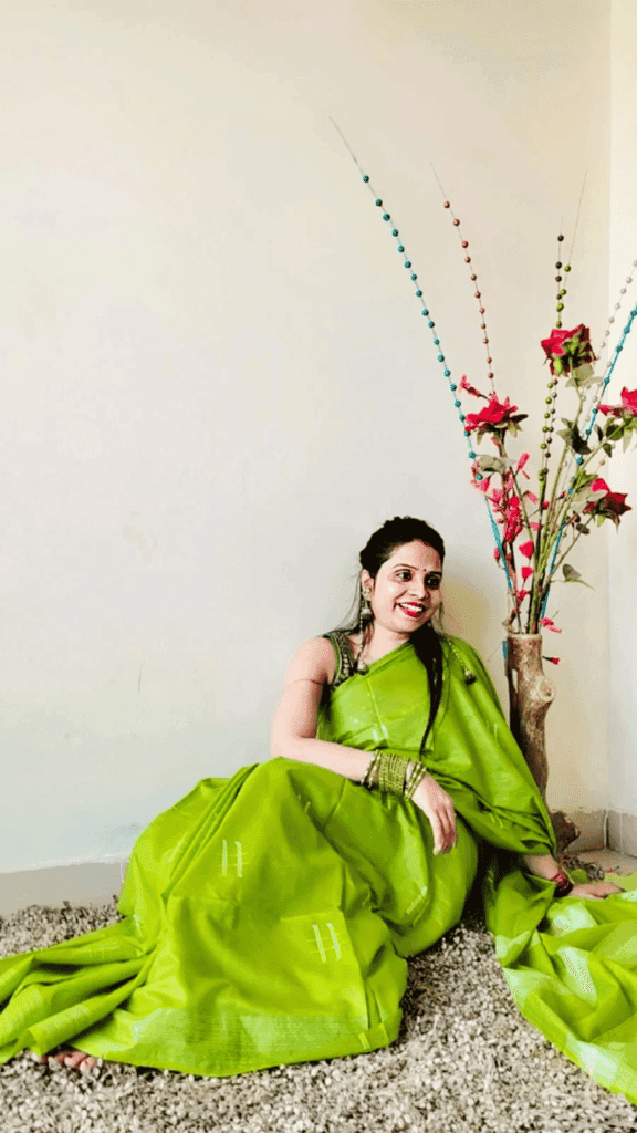 Katan Sap Green Silk Saree Weaving Design with Blouse-1831 view 5