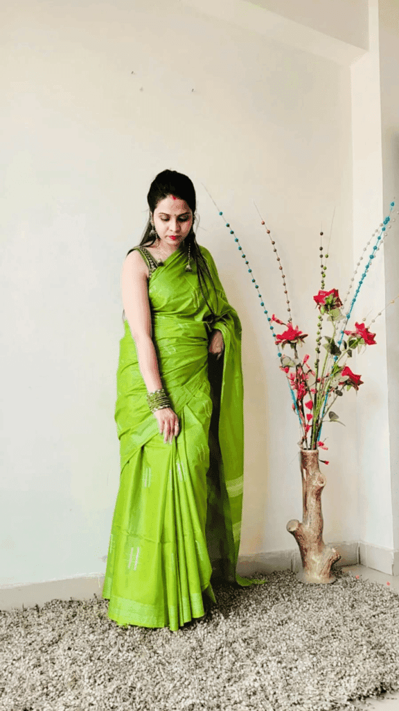 Katan Sap Green Silk Saree Weaving Design with Blouse-1831 view 7