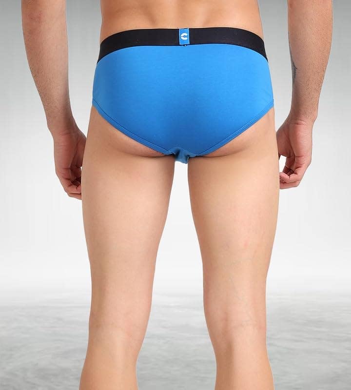 FREECULTR Men's Underwear Organic Cotton (Ultrasoft Waistband) Premium Snug-Fit Brief Pack of 1-Brilliant Blue view 4