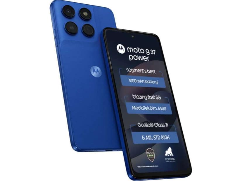 Motorola G37 5G Smartphone, 4GB RAM, 128GB Storage - Pantone Nautical Blue