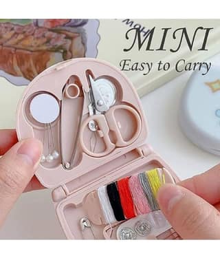 Mini Sewing Box Pocket Folding Sewing Kit | with Sewing Needle | Thread | Cutton | Pin | Scissors | Clip (Pack of 1)