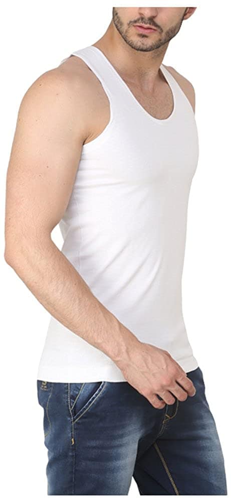 Standard Cotton Sleeveless White Vests (Combo OF 10) view 4