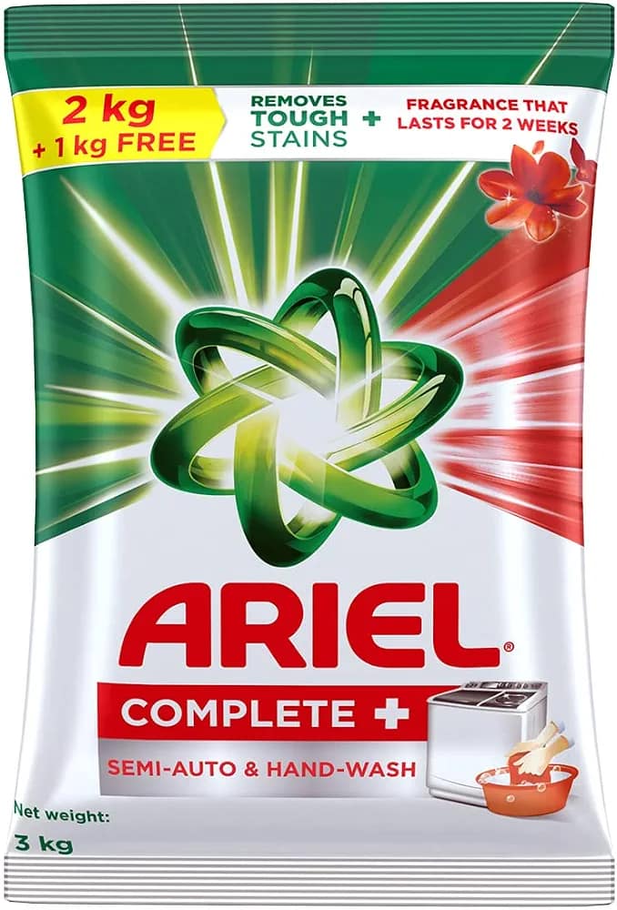 Ariel Complete Detergent Washing Powder, 2 kg Get 1 kg Free