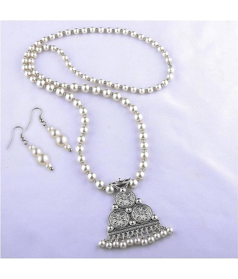 Silver Shine Alloy Silver Contemporary Contemporary/Fashion Antique Necklaces Set