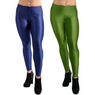 HOMESHOP Shiny lycra leggings for women and girls (Pack of 2) NavyBlue Mehandi