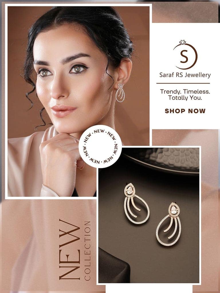 Rose Gold Plated AD Studded Pear Shaped Drop Earrings view 8