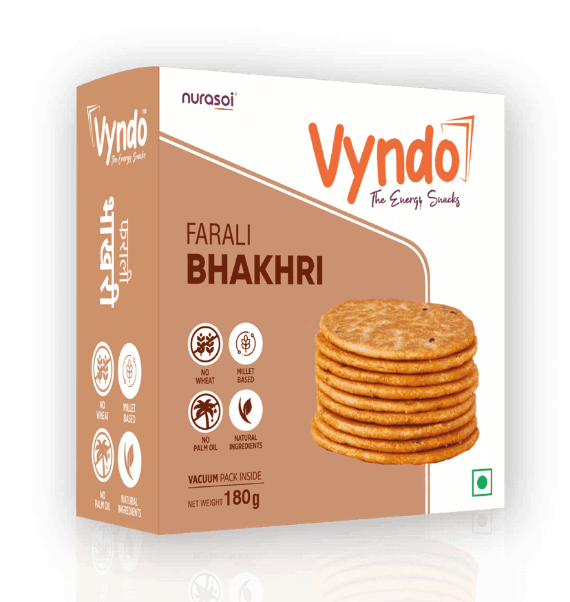 Vyndo Farali Bhakhri (180 gm) | Millet Snacks | Healthy Snacks | Gluten free | No wheat | Fasting Snack
