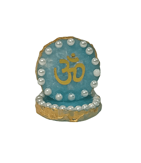 Handcrafted Om Resin Showpiece with Pearl Embellishments