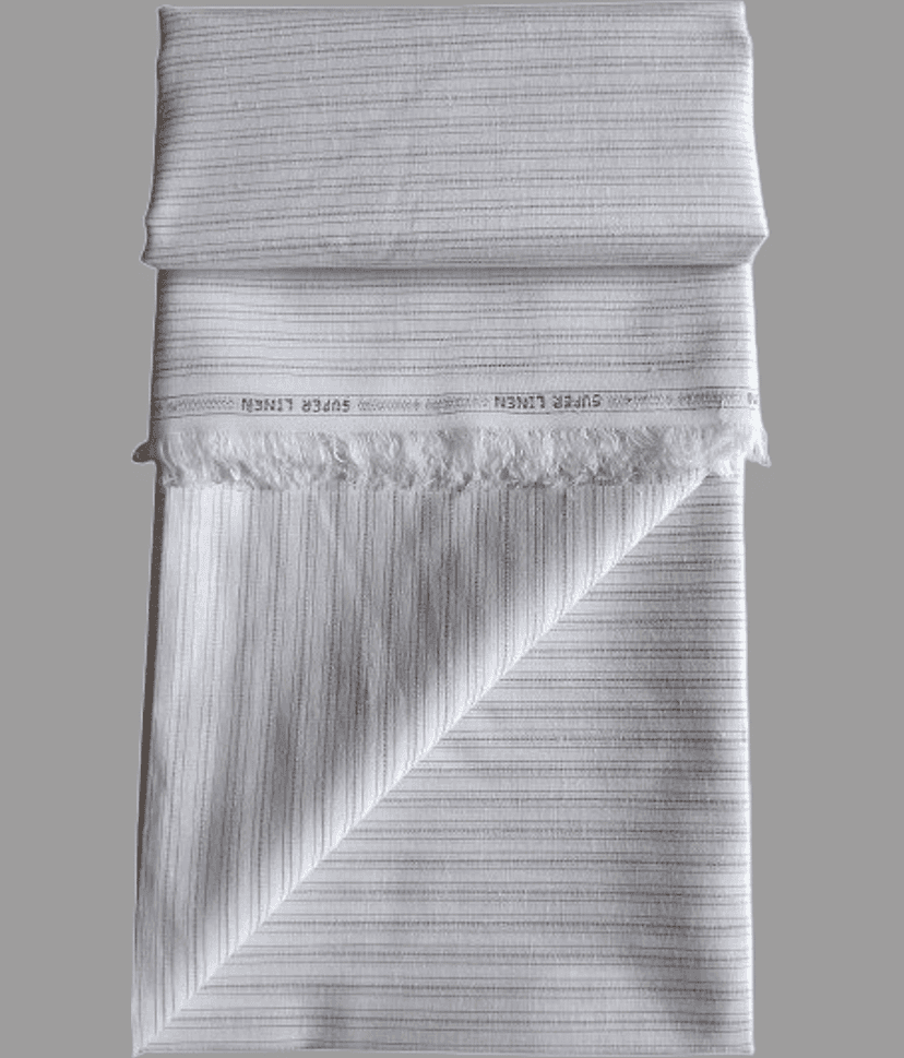 Makhanchor White Linen Men's Unstitched Shirt Piece ( Pack of 1 ) view 2