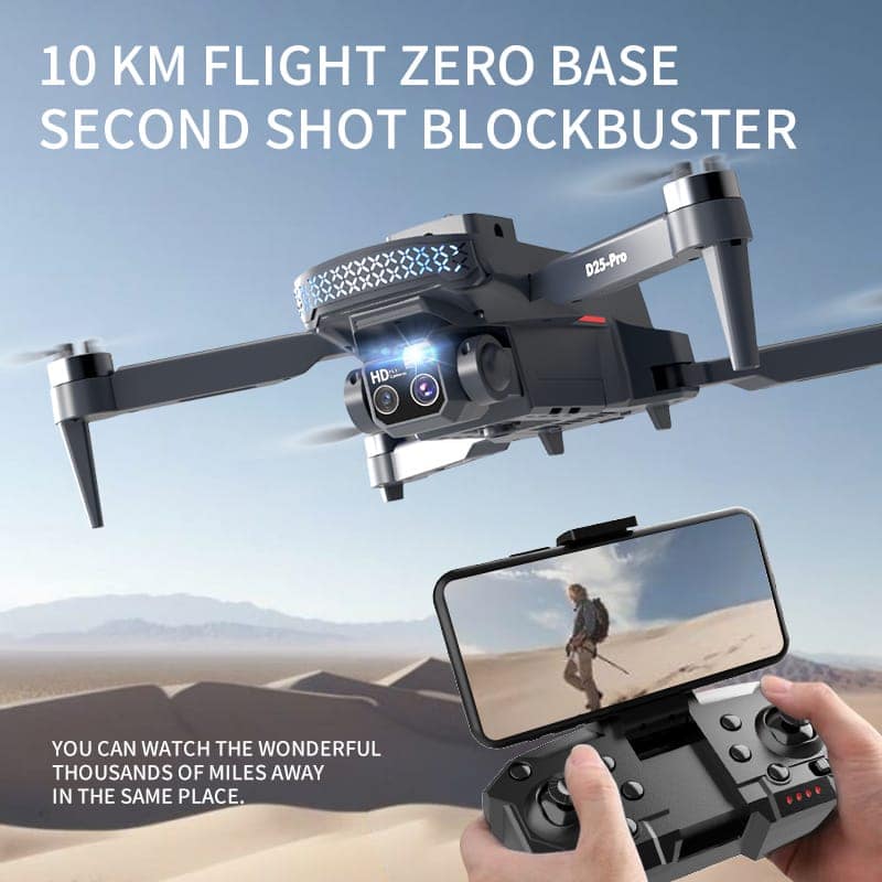 D25 Dowellin Drone 8K HD Dual Camera | GPS Smart Drone with Screen Remote | 8GB Memory Card | Foldable Drone view 9