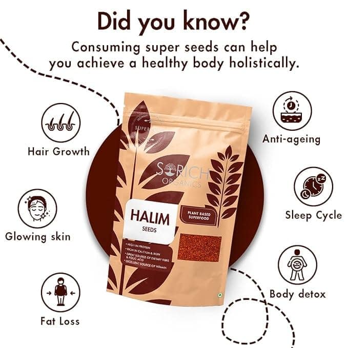 Sorich Halim Seeds 400g - Non GMO Aliv Seeds | High in Fibre and Omega -3 | Garden Cress Seeds for Eating, Immunity Booster Superfood view 5