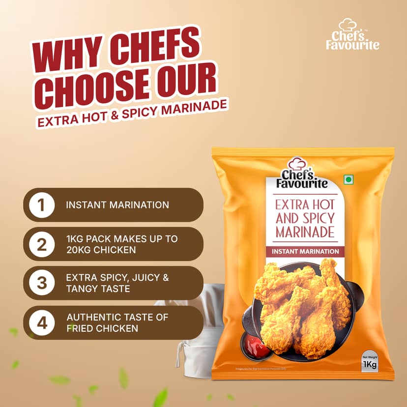 Chef's Favourite Extra Hot & Spicy Marinade 1 kg - Instant Marination view 3