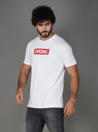 Zvezda Branded Men's Cotton Jersey Tee - Euro Fit-White