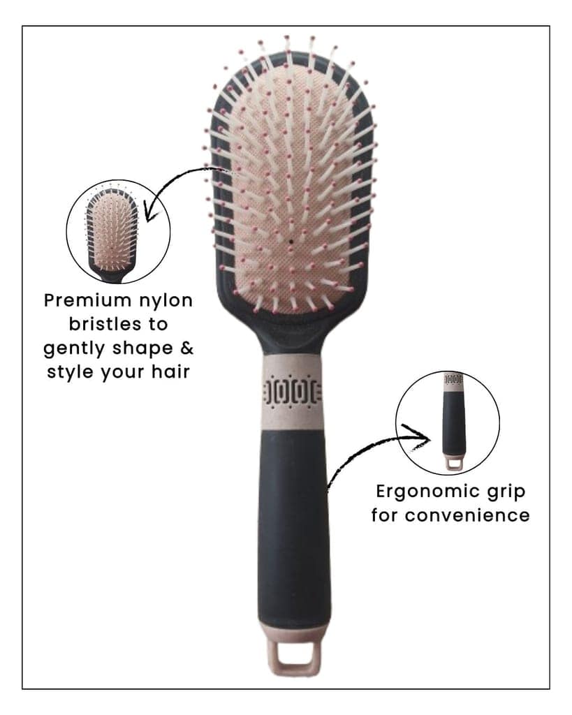 Hair Brush with Strong & Flexible Nylon Bristles having Anti-static Ball Tips, For Grooming,Smoothing view 5