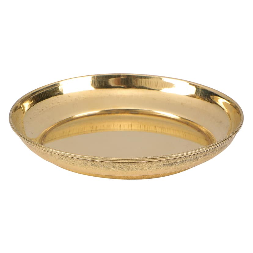 BulkySanta Brass Pooja Thali | Brass Pooja Plate Small (Size - 4" / 4 inches) (Set of 4 Plates) view 2