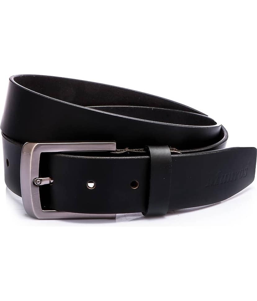 MUNROS - Black Leather Men's Casual Belt ( Pack of 1 ) view 2