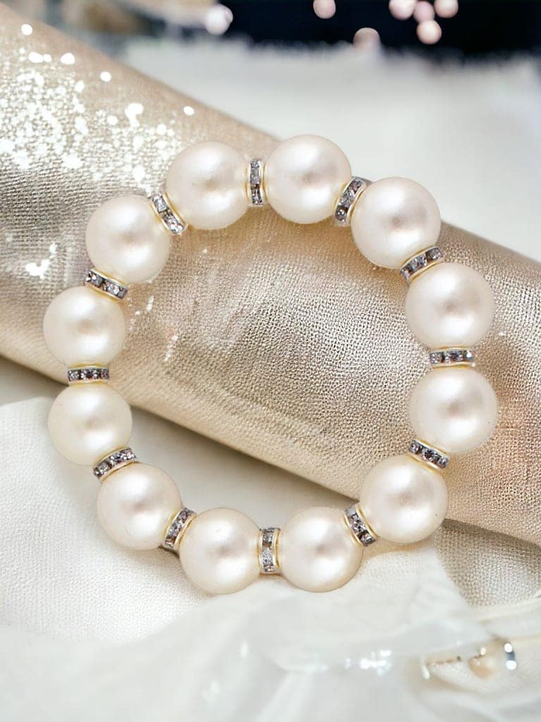LUCKY JEWELLERY Fashion Jewelry for Women & Girls Pearl Necklace Set | Pearl Necklace With Bracelet And Earrings| Birthday Gift Women Anniversary Gift for Wife Valentine Gift for Girls (240-CHSM-1290) view 5