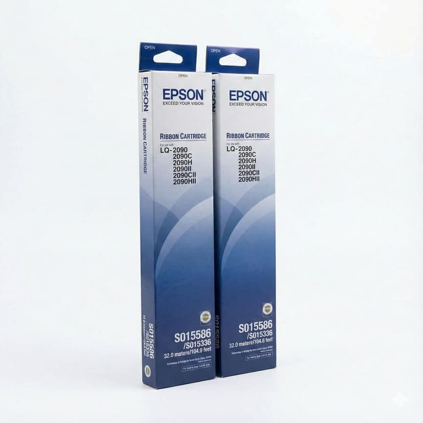 Epson LQ-2090 Ribbon Cartridge (S015586 / S015336) Printer For LQ-2090, LQ-2090II & 2090H Series Printers [PACK OF 2]
