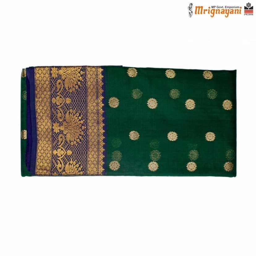 HANDLOOM CHANDERI SILK SAREE WITH BLOUSE (SKU -SC201130122, SAREE - 10121) view 3