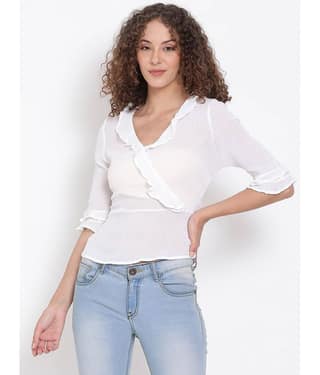Oxolloxo Women's Cotton Regular Top ( White )
