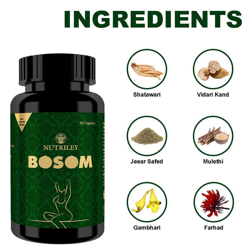 Nutriley Bosom - Breast Enlargement Capsules (60 Capsules) view 4